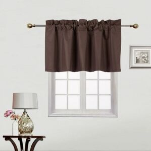 Brown curtain valence